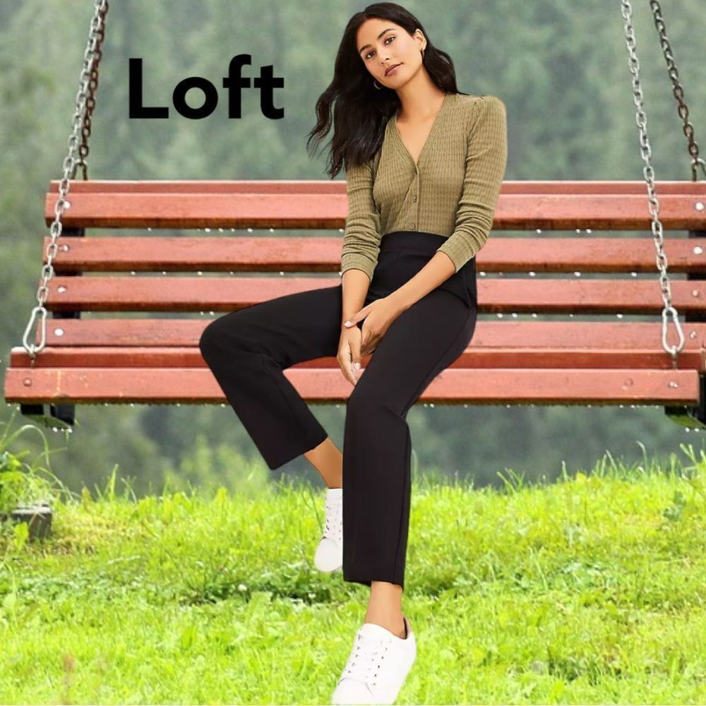 Loft black straight legged slacks